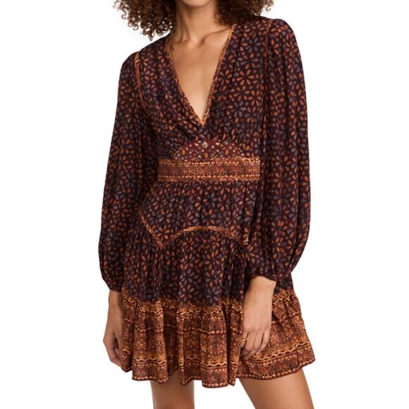 Ulla Johnson Dresses & Skirts - Ulla Johnson NWT Hayana Mini Dress in Agate Brown Size 0 100% Silk Shibori